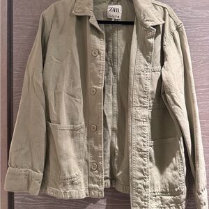 Zara green utility jacket size small